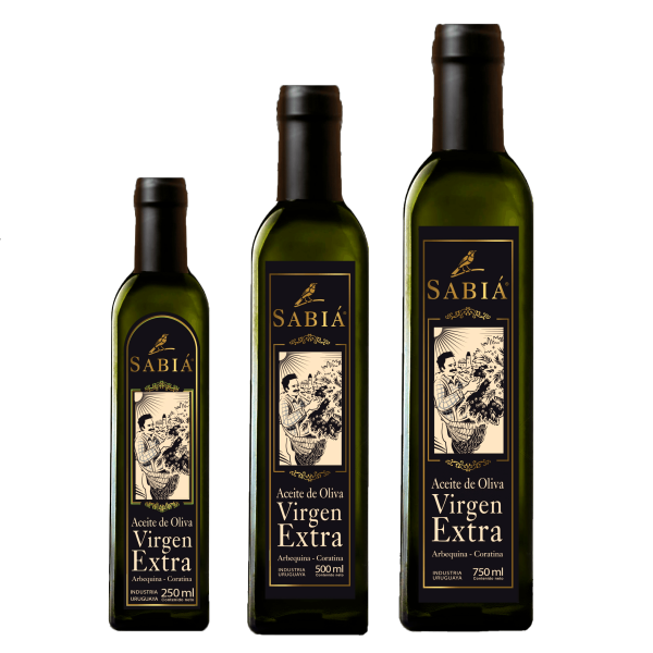 Aceite de Oliva Virgen Extra Sabiá Bivarietal, botella de vidrio